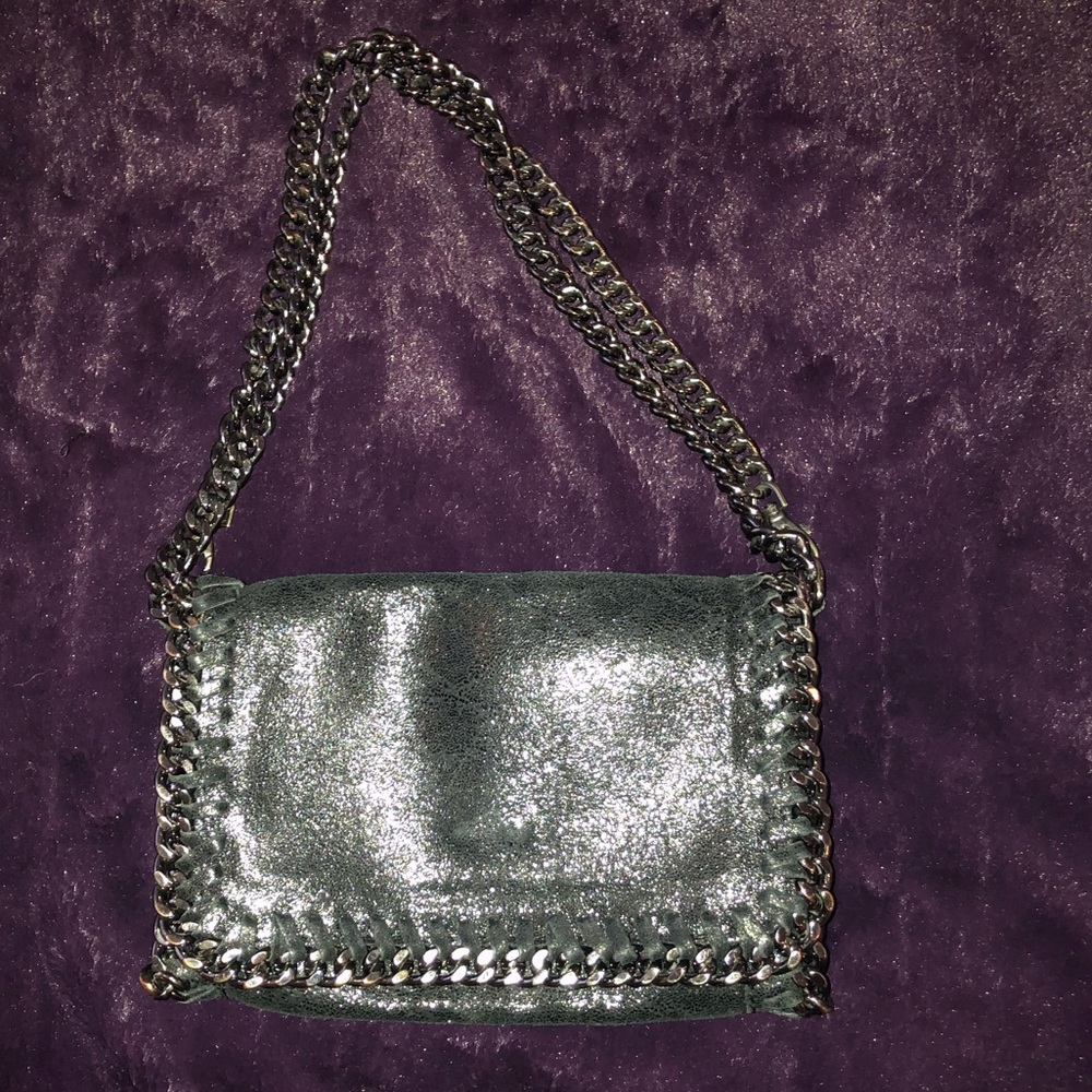 Black metallic crossbody bag